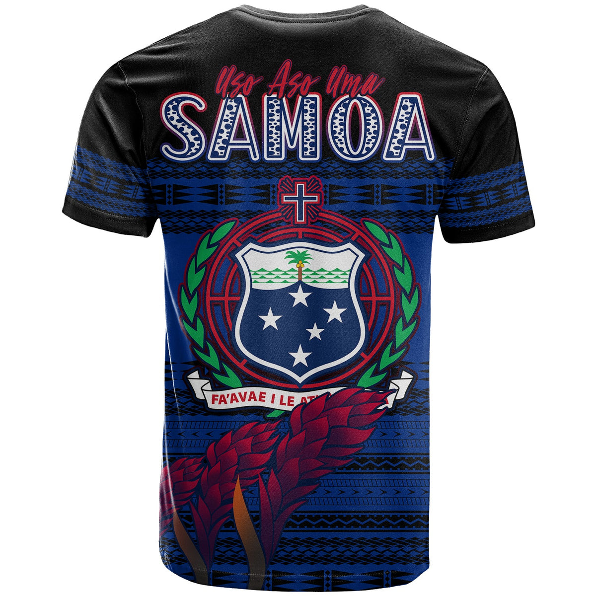 Toa Samoa Rugby T Shirt Uso Aso Uma Go Champions Blue LT13 - Wonder Print Shop