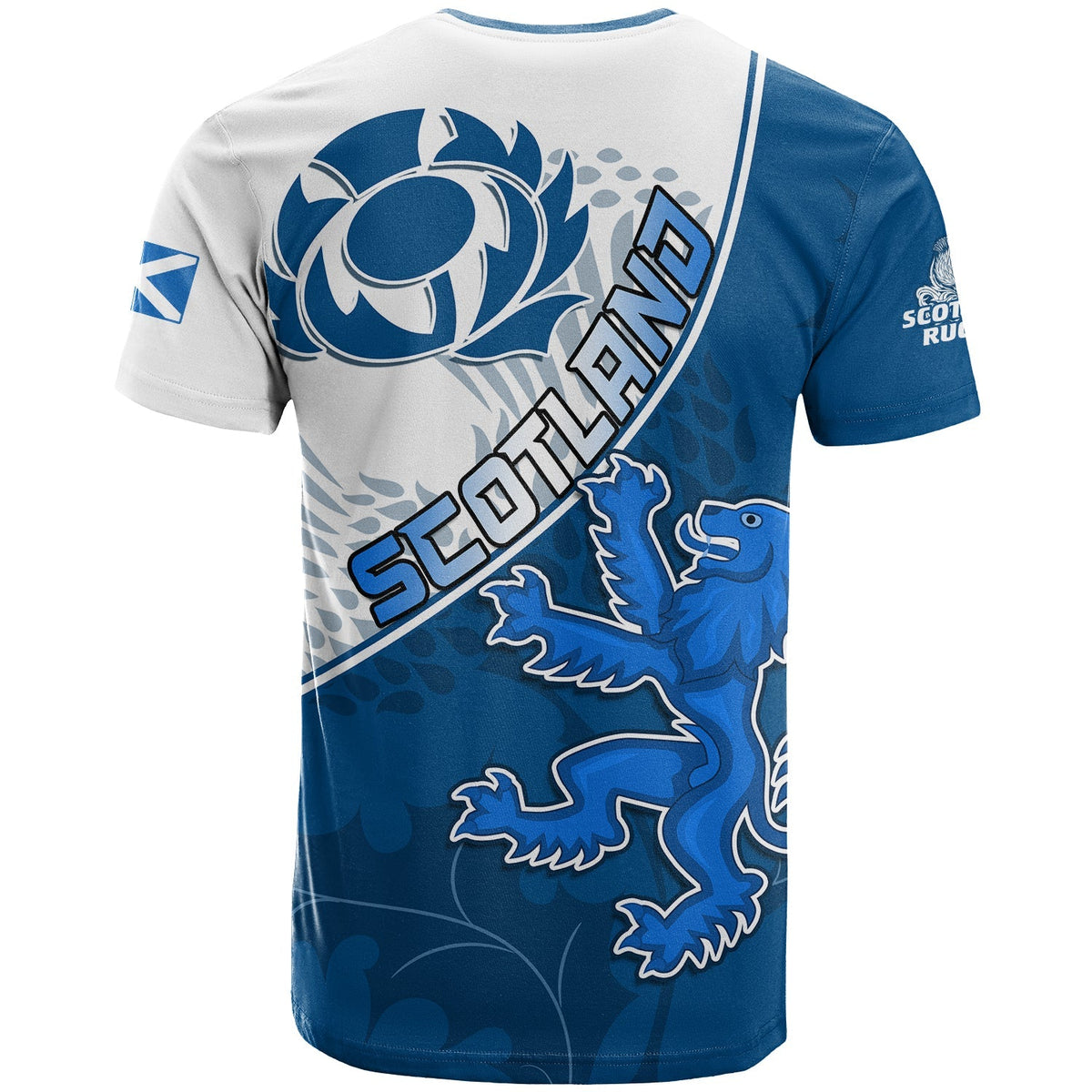 Scotland Rugby T Shirt Scottish Coat Of Arms Mix Thistle Newest Version - Wonder Print Shop
