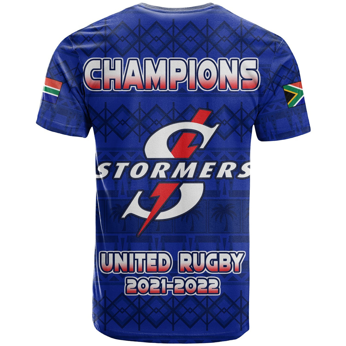 Stormers South Africa Rugby T Shirt We Are The Champions URC African Pattern - Wonder Print Shop