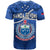 Samoa Rugby T Shirt Manu Samoa Polynesian Hibiscus Blue Style - Wonder Print Shop