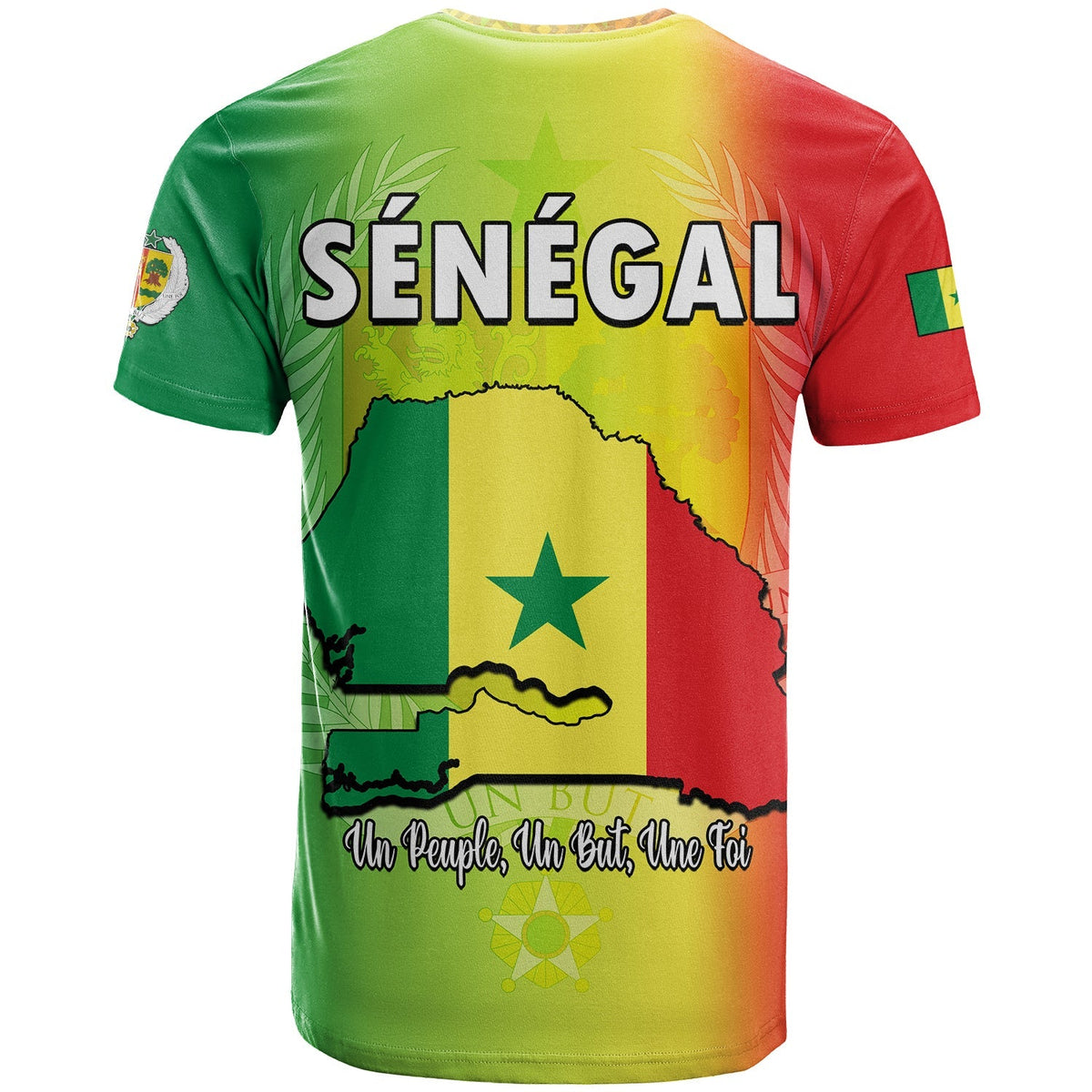 Senegal T Shirt Lion With Senegal Map Reggae Style - Wonder Print Shop