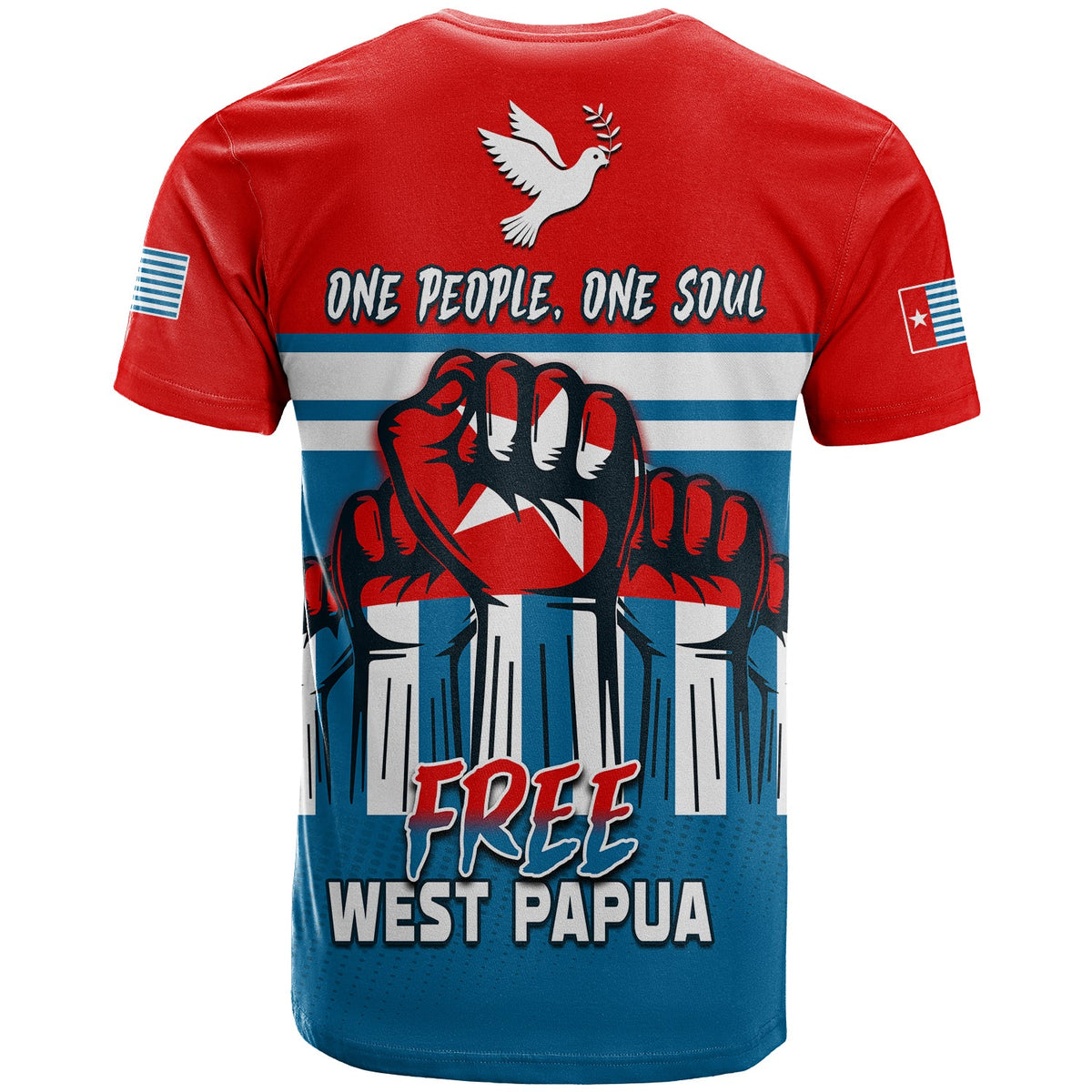 Custom Football T Shirt One People One Soul Strong West Papuan LT13 - Wonder Print Shop