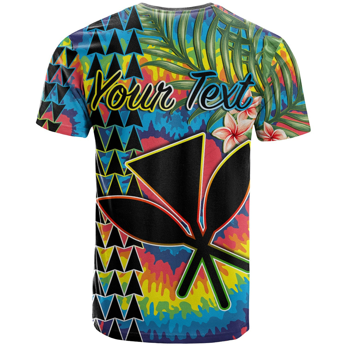 Custom Hawaii T Shirt Tie Dye with Flowers and Polynesian Tribal LT13 - Wonder Print Shop