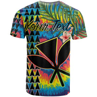 Custom Hawaii T Shirt Tie Dye with Flowers and Polynesian Tribal LT13 - Wonder Print Shop