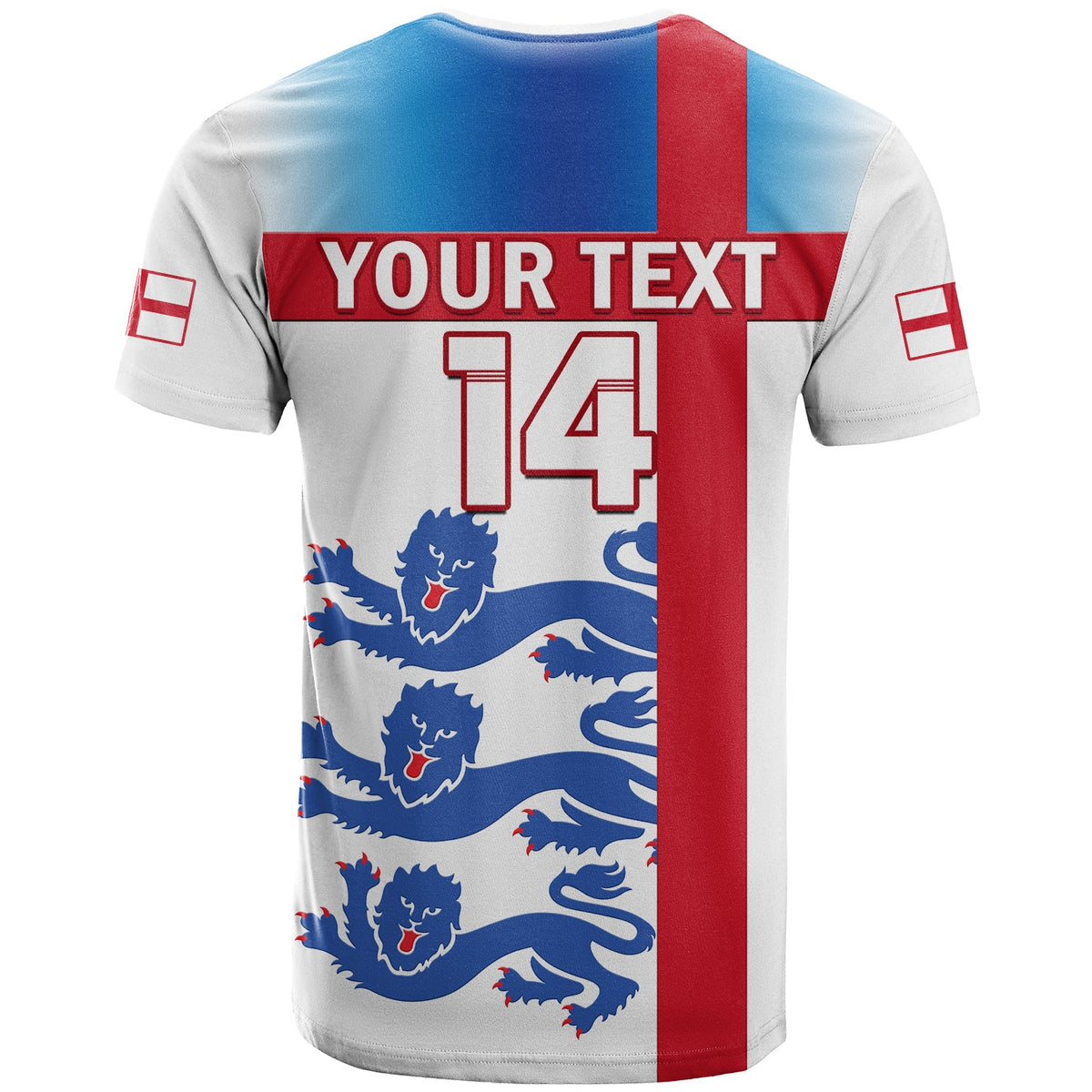 Custom England Football T Shirt Three Lions Champions World Cup 2022 - Wonder Print Shop