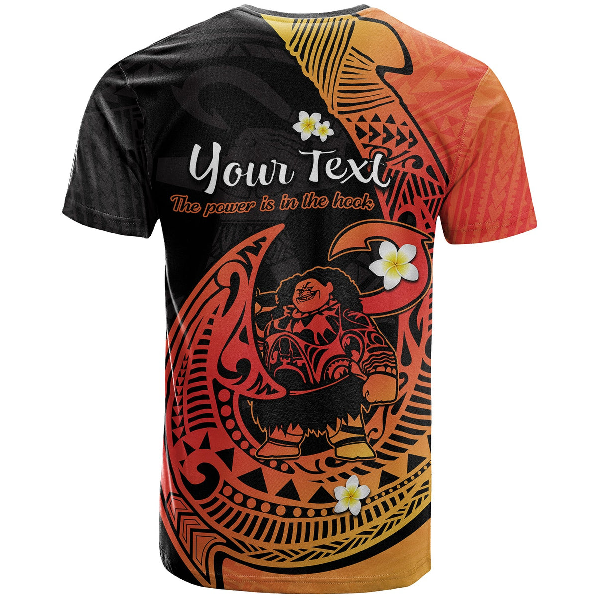 Custom Mauis Fish Hook T Shirt Polynesian Orange Gradient Version - Wonder Print Shop