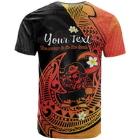Custom Mauis Fish Hook T Shirt Polynesian Orange Gradient Version - Wonder Print Shop