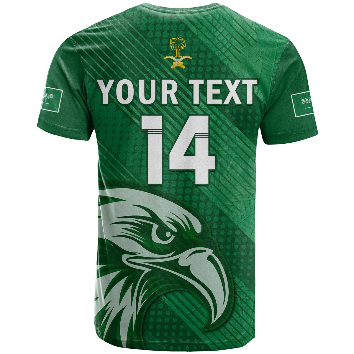 Custom Saudi Arabia Football T Shirt Green Falcons World Cup 2022 - Wonder Print Shop
