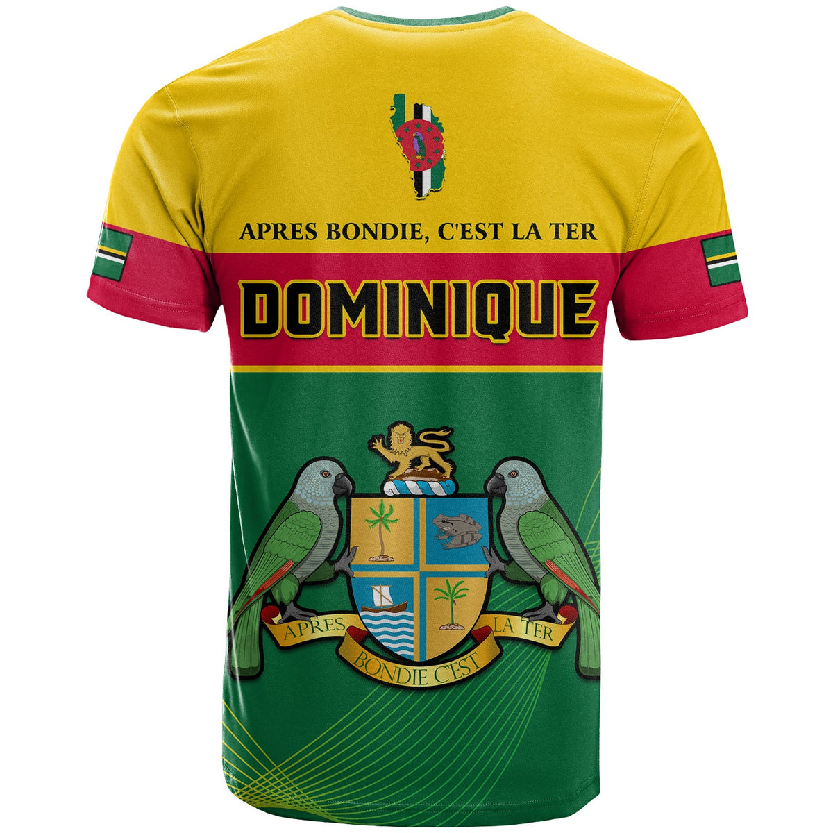 Dominica T Shirt Dominican Coat Of Arms With Map - Wonder Print Shop