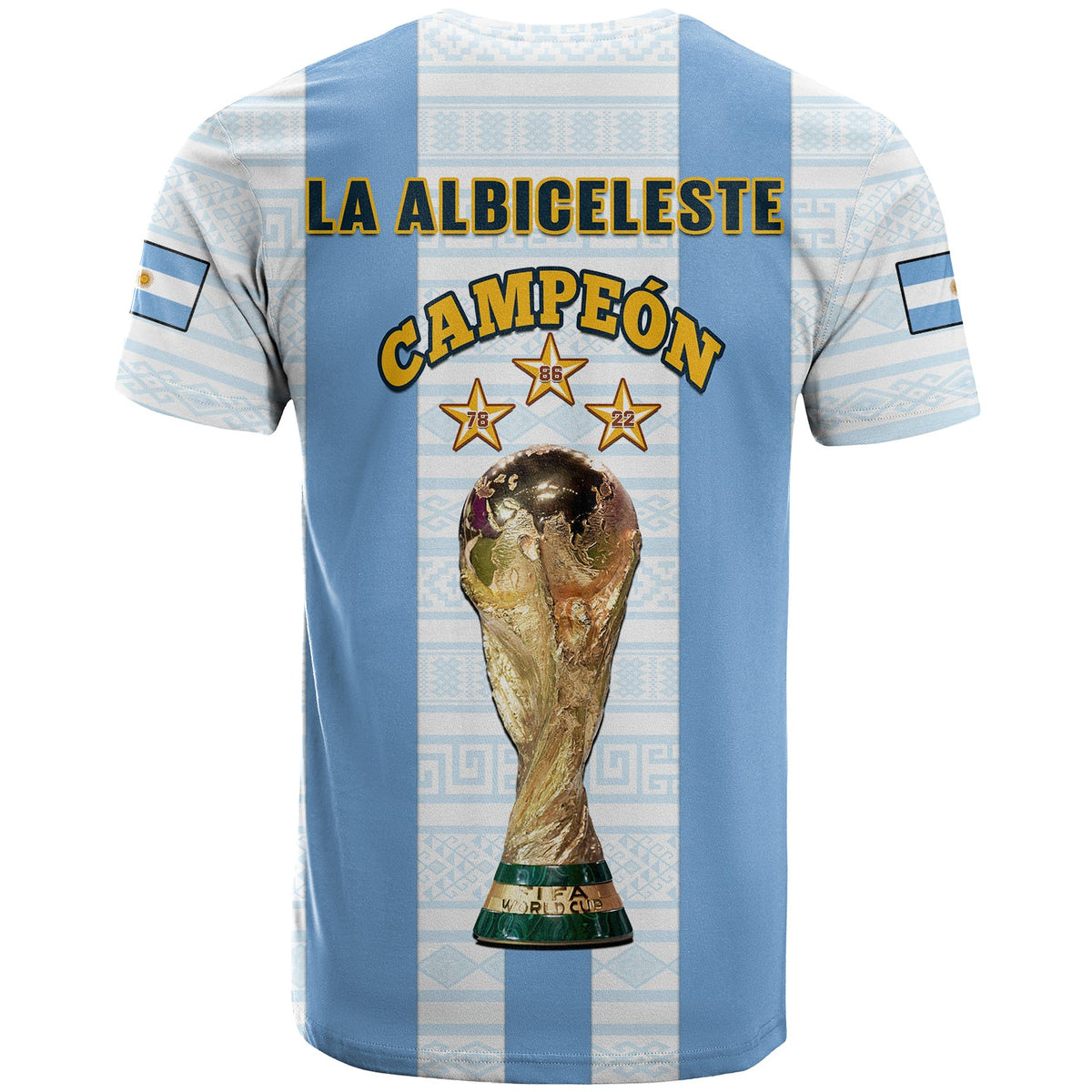 Argentina Football T Shirt World Cup La Albiceleste 3rd Champions Proud - Wonder Print Shop