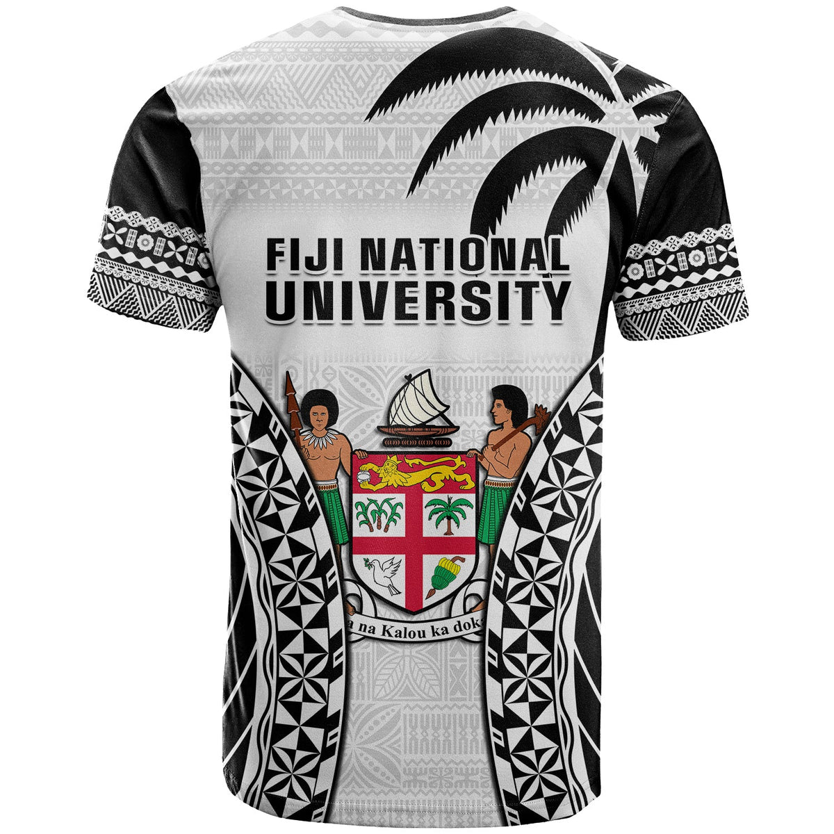 Fiji University T Shirt National Fijian Tapa Pattern White - Wonder Print Shop