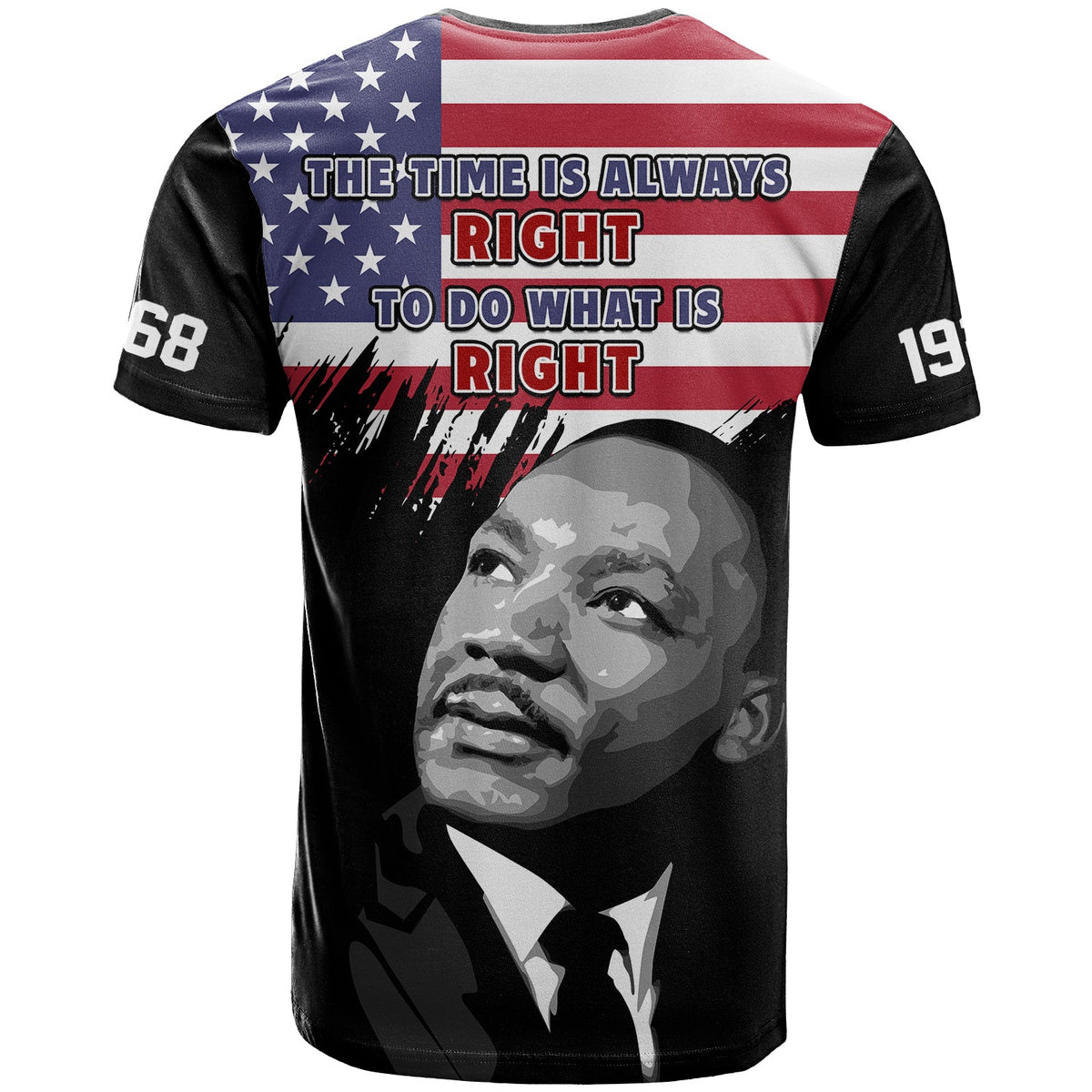 United States T Shirt United States Happy MLK Day Flag Grunge Style - Wonder Print Shop