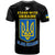 Ukraine T Shirt Ukraine Gold Trident Slava Ukraini Black - Wonder Print Shop
