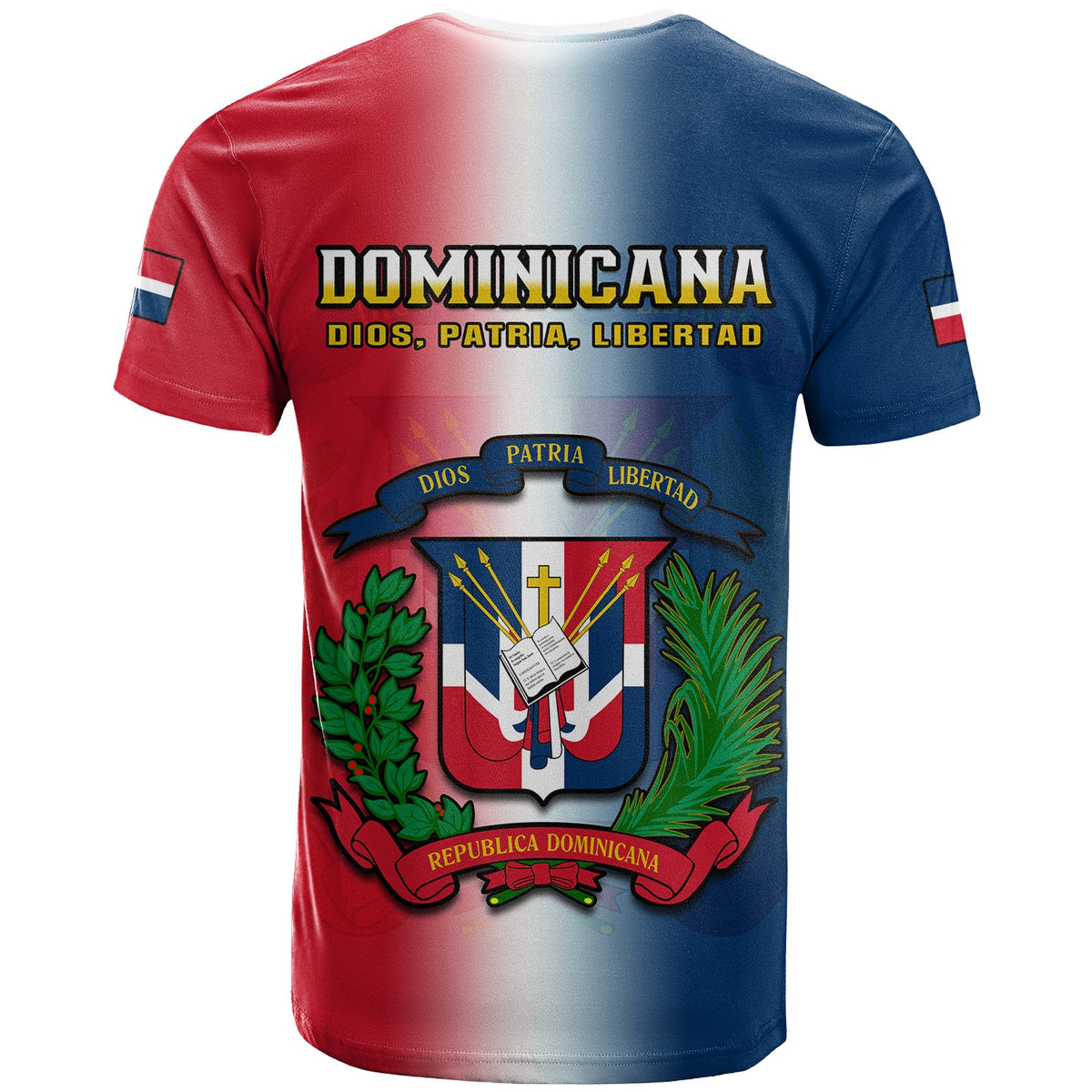 Dominican Republic T Shirt Dominicana Coat Of Arms Gradient Style - Wonder Print Shop