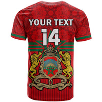 Custom Morocco Football T Shirt World Cup 2022 Red Moroccan Pattern - Wonder Print Shop