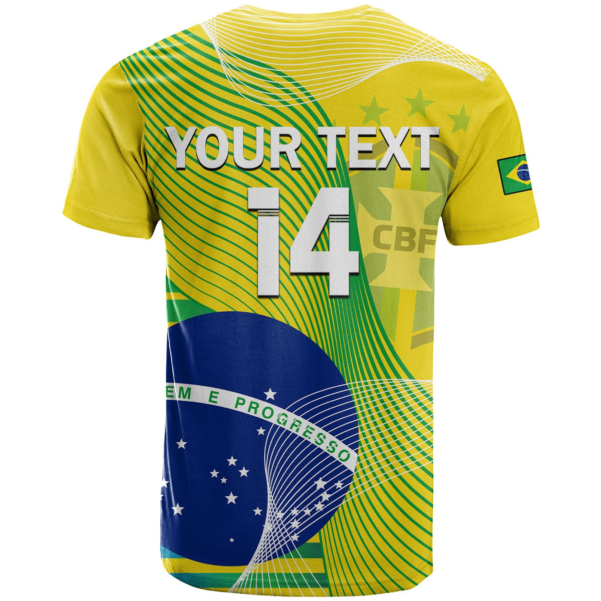 Custom Brazil Football T Shirt Canarinha Champions WC 2022 - Wonder Print Shop