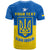 Custom Ukraine T Shirt Ukraine Gold Trident Slava Ukraini Blue - Wonder Print Shop