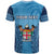 Custom Fiji University T Shirt National Fijian Tapa Pattern Blue - Wonder Print Shop
