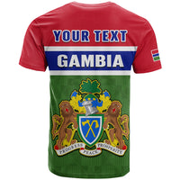 Custom Gambia T Shirt Happy 58th Independence Anniversary Flag Style - Wonder Print Shop