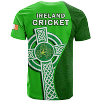 Ireland Cricket T Shirt Irish Flag Celtic Cross Sporty Style - Wonder Print Shop
