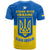 Ukraine T Shirt Ukraine Gold Trident Slava Ukraini Blue - Wonder Print Shop