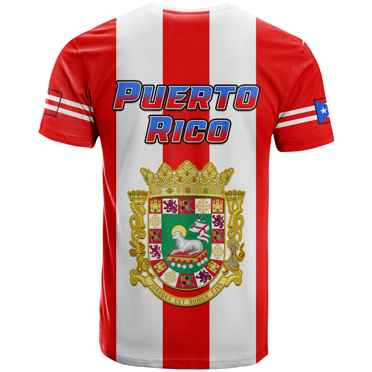 Puerto Rico T Shirt Coat Of Arms Mix Flag - Wonder Print Shop