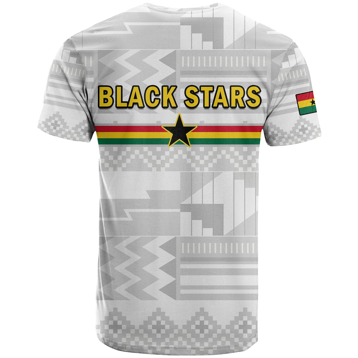 Ghana Football T Shirt Black Stars Kente World Cup 2022 White - Wonder Print Shop