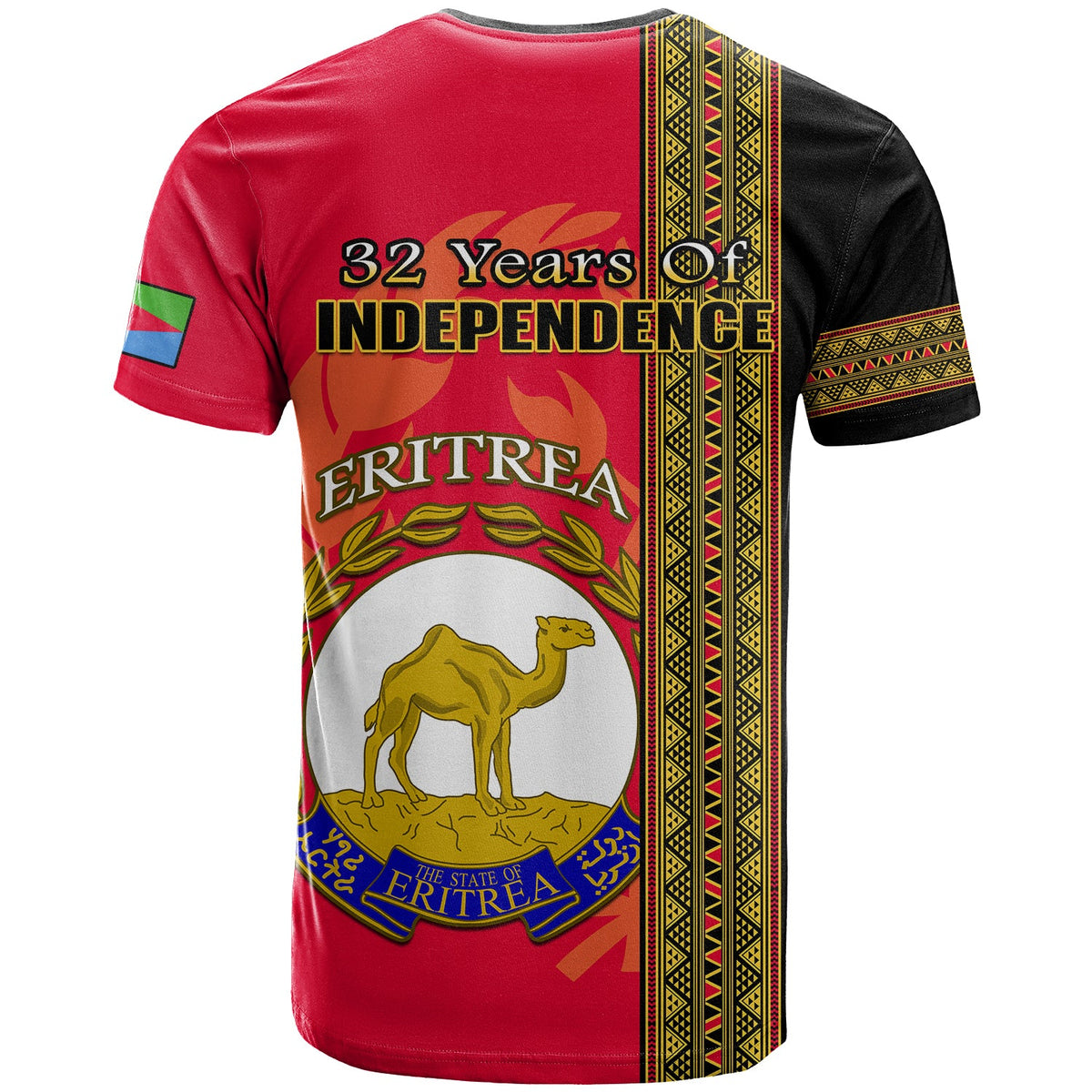 Eritrea T Shirt African Pattern Happy Independence Day Version Black - Wonder Print Shop