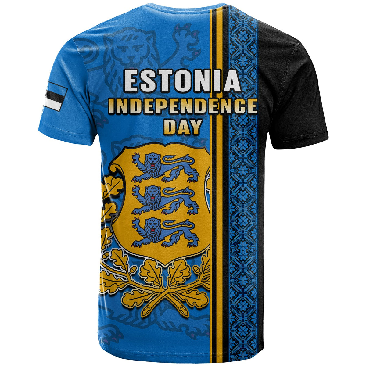 Estonia T Shirt Happy Estonian Independence Day With Coat Of Arms - Wonder Print Shop
