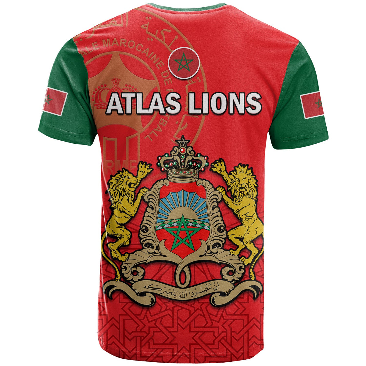 Morocco Football T Shirt Atlas Lions Red World Cup 2022 - Wonder Print Shop