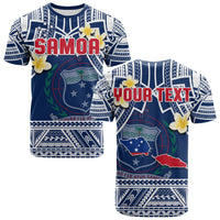 Custom Samoa T Shirt Samoan Plumeria Flowers Mix Polynesian Pattern - Wonder Print Shop