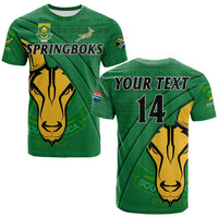 Custom South Africa Rugby T Shirt Bokke Springbok With African Pattern Stronger Together - Wonder Print Shop