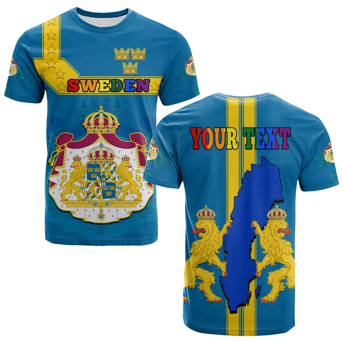 Custom Sweden LGBT Day T Shirt Be Proud Of Who You Are - Wonder Print Shop