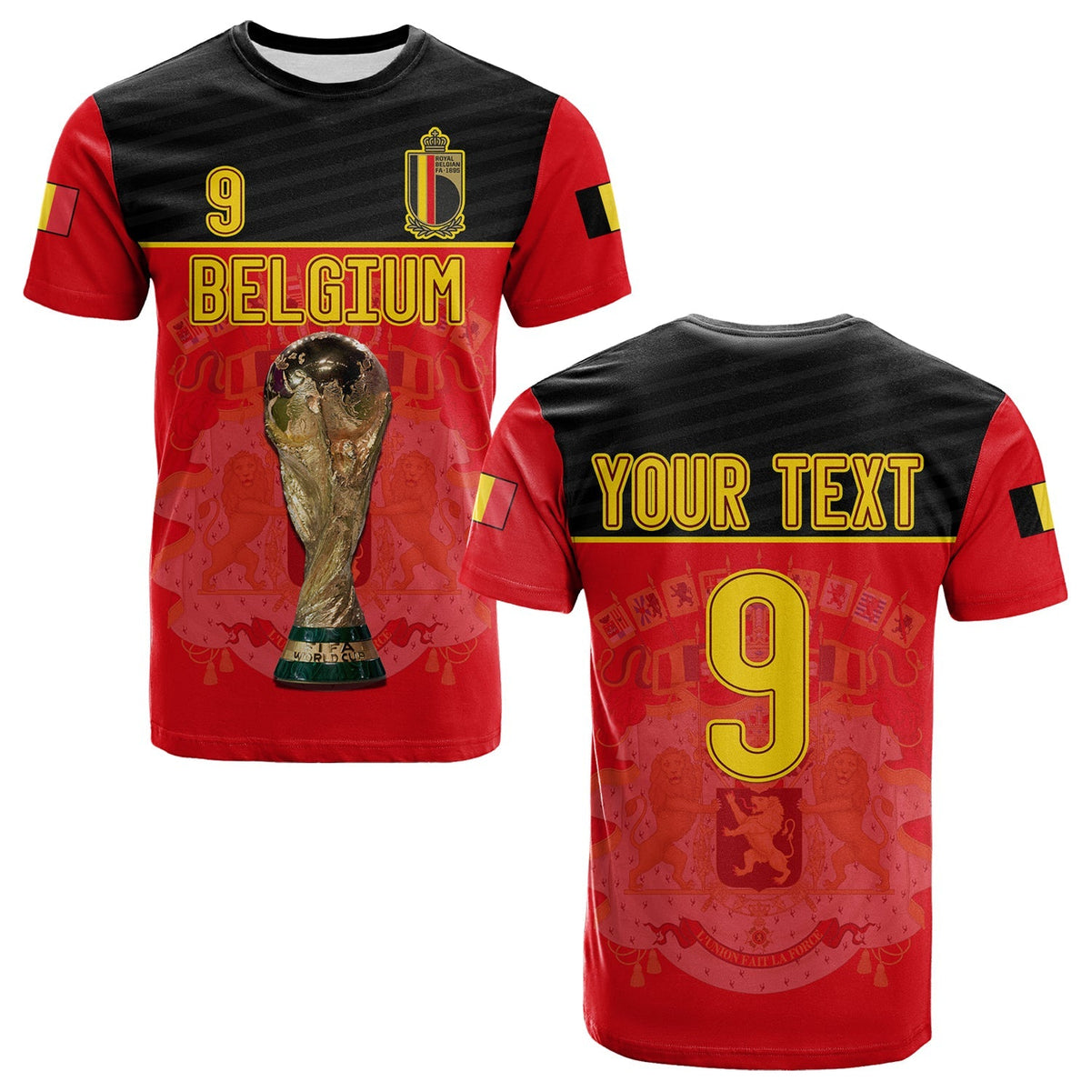 Custom Belgium T Shirt Football 2022 De Rode Duivels Sporty Style - Wonder Print Shop