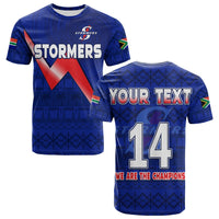 Custom Stormers South Africa Rugby T Shirt We Are The Champions URC African Pattern - Wonder Print Shop