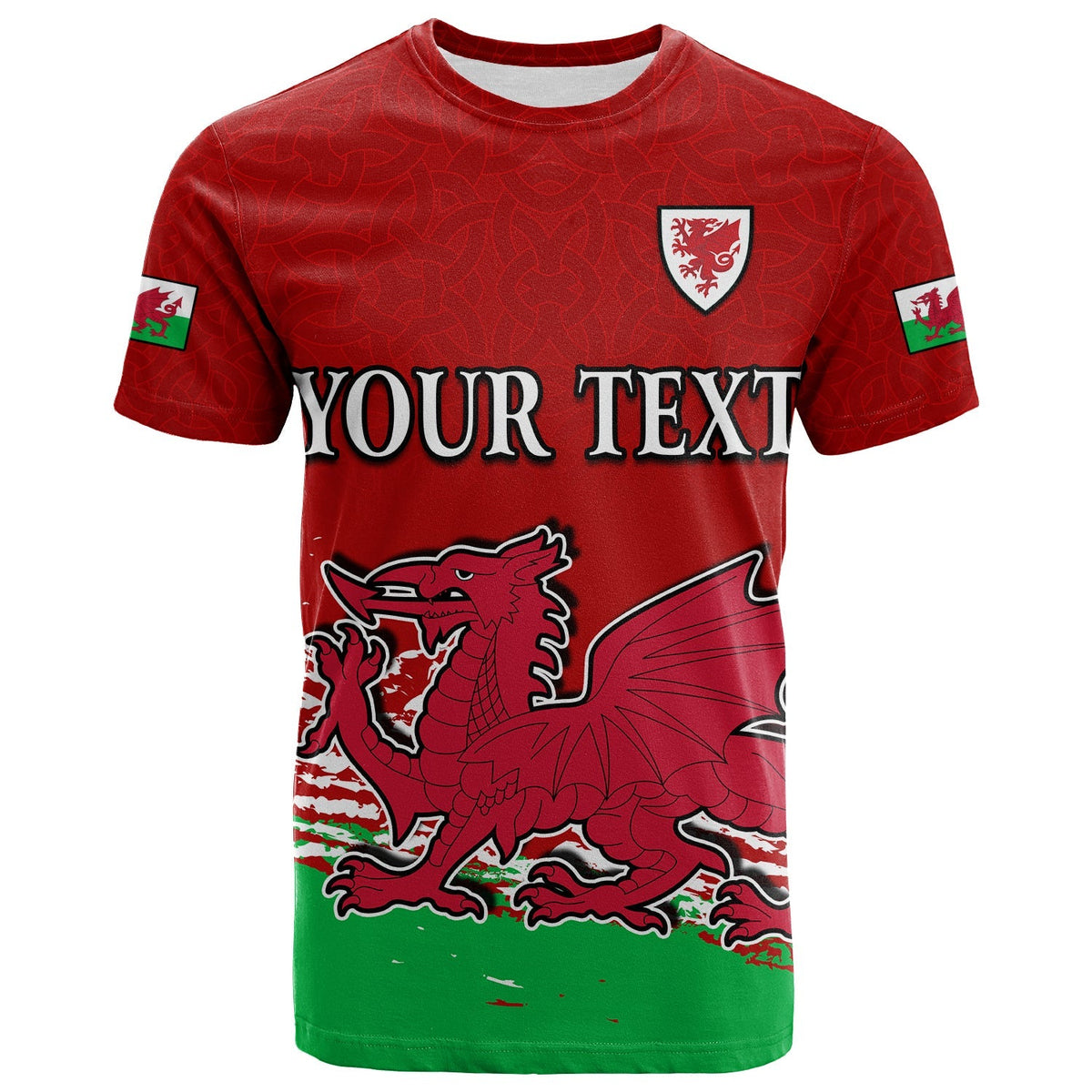 Custom Wales T Shirt Football 2022 Come On CYMRU The Red Wall LT13 - Wonder Print Shop