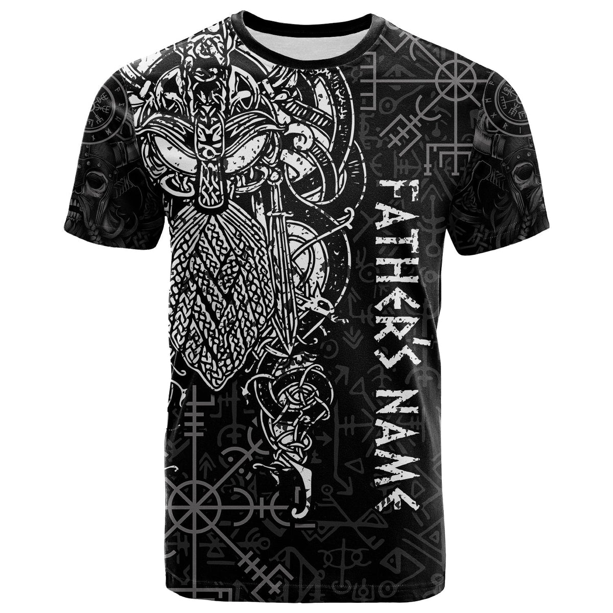 Custom Viking Dad T Shirt Odin Runes Fathers Day LT13 - Wonder Print Shop