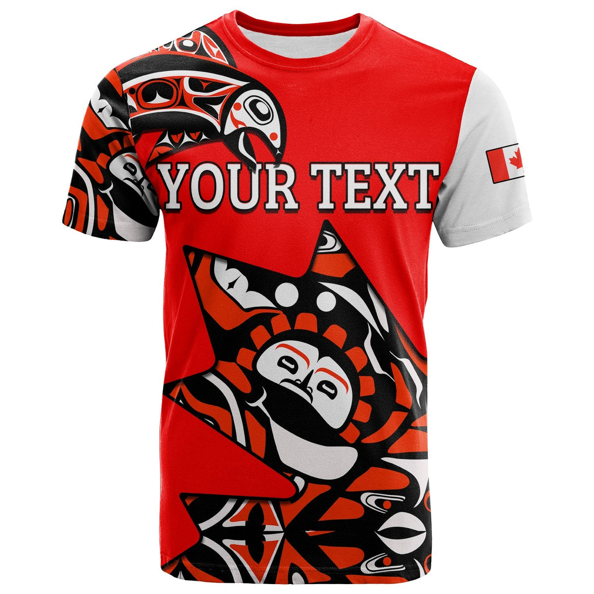 Custom Canada Haida T Shirt Maple Leaf Canadian LT13 - Wonder Print Shop