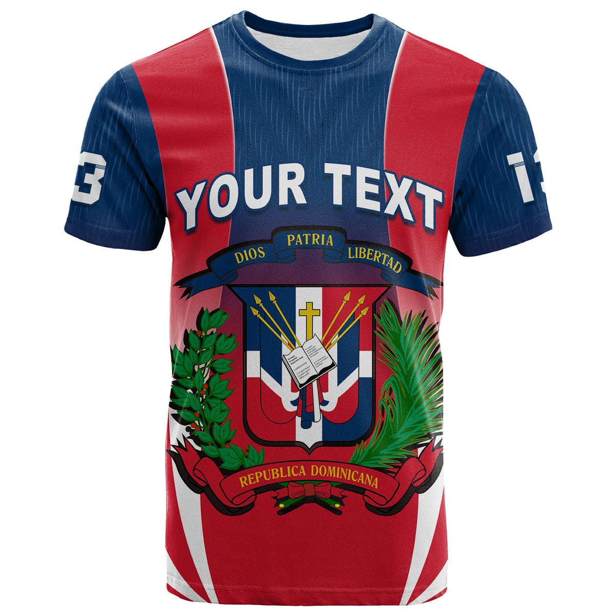 Custom Dominican Republic T Shirt Dominicana Style Sporty LT13 - Wonder Print Shop
