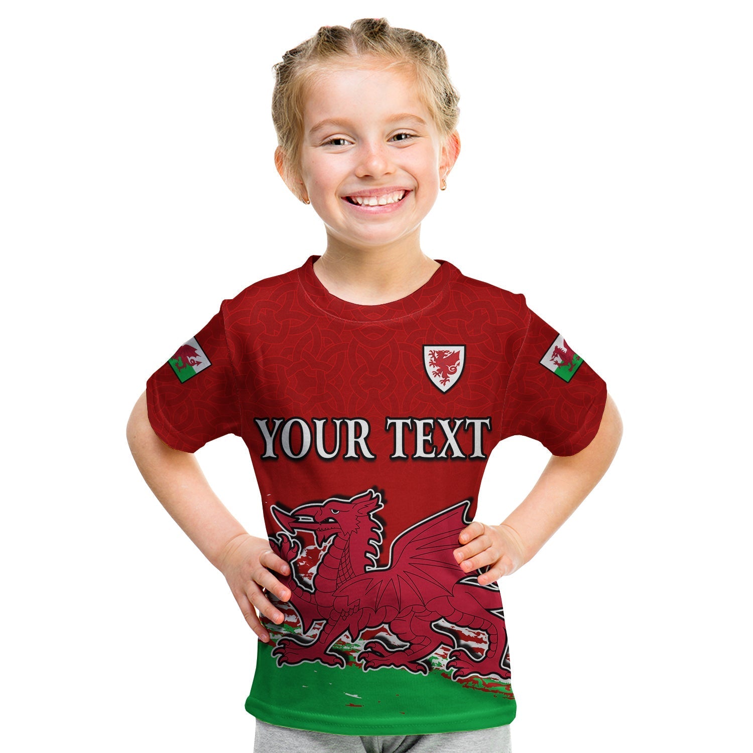 (Custom Personalised) Wales Football 2022 T Shirt KID Come On CYMRU The Red Wall LT13 - Wonder Print Shop