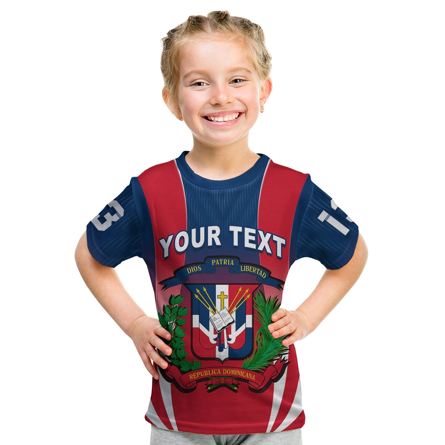 (Custom Text and Number) Dominican Republic T Shirt KID Dominicana Style Sporty LT13 - Wonder Print Shop