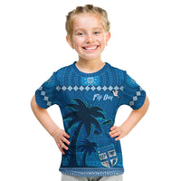 Custom Personalised Bula Fiji Day T Shirt KID Fijian Tapa with Palm Tree 52nd Anniversary LT13 - Wonder Print Shop