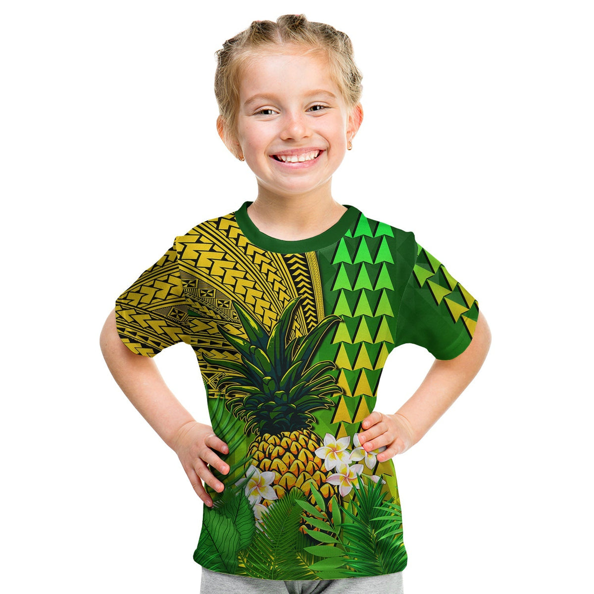 Hawaii Pineapple T Shirt Plumeria Frangipani Mix Tribal Pattern LT13 - Wonder Print Shop