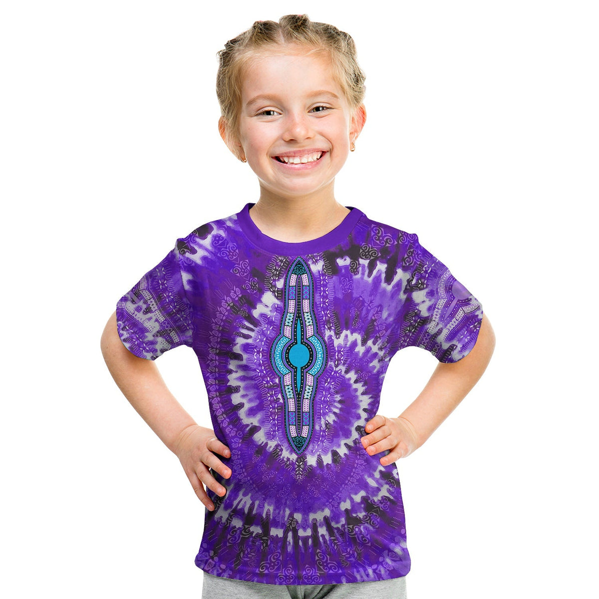 Custom African T Shirt Tie Dye Purple Fashion LT13 - Wonder Print Shop