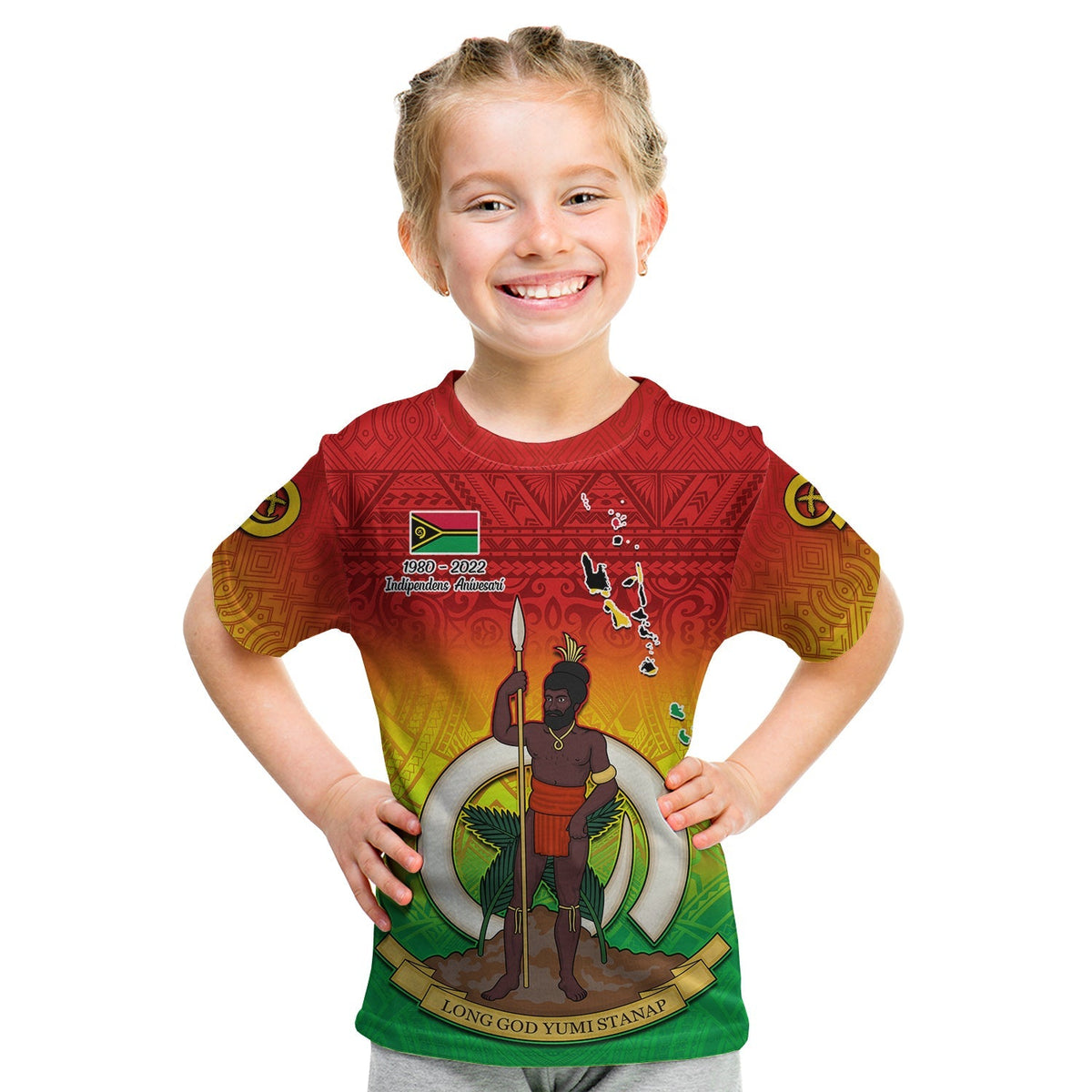 (Custom Personalised) Vanuatu Independence Day T Shirt KID 42nd Anniversary Yumi Yumi Yumi LT13 - Wonder Print Shop