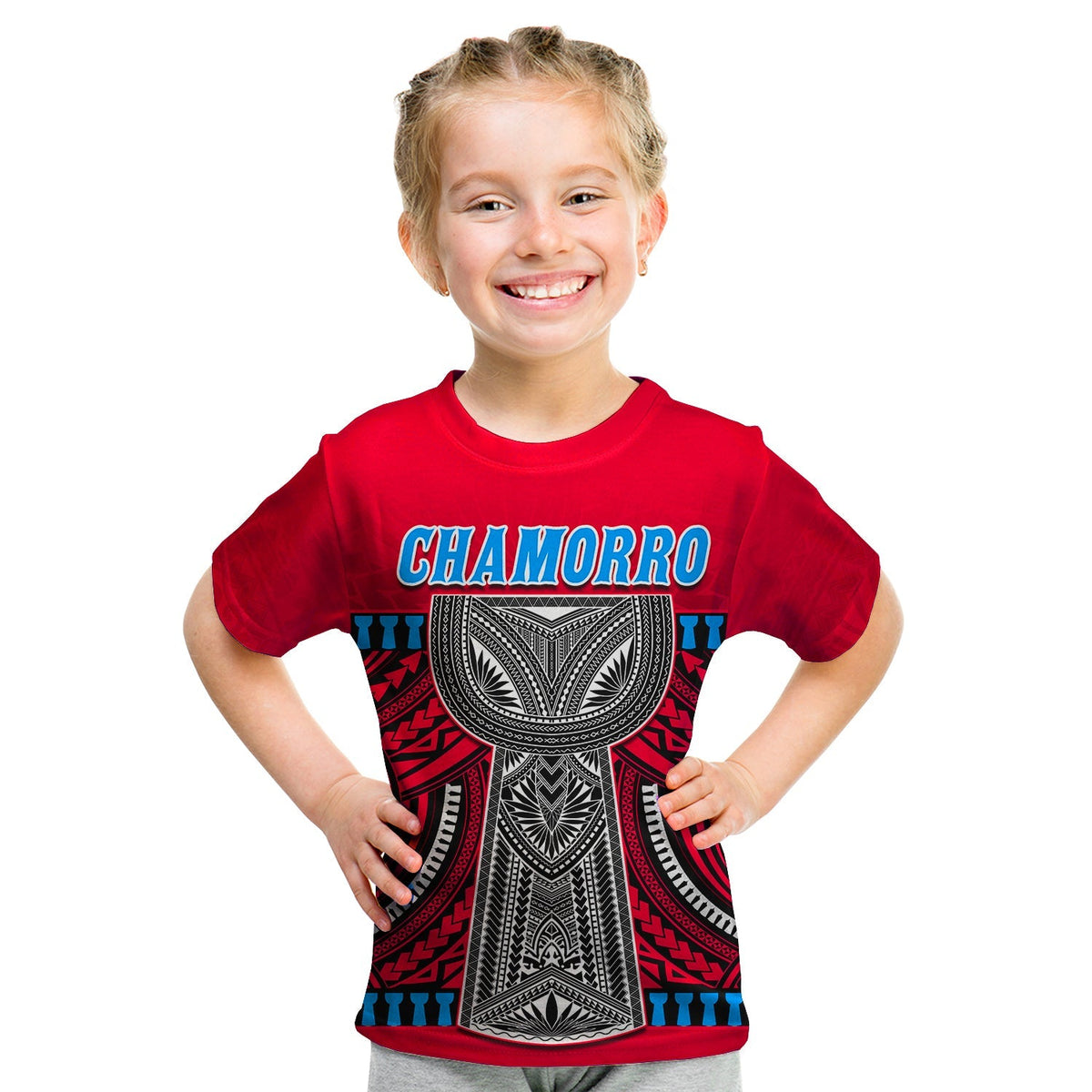 Custom Guam Chamorro T Shirt Latte Stone Red Polynesian Haligi LT13 - Wonder Print Shop