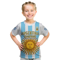 Argentina Football T Shirt KID FIFA 2022 World Cup Champions LT13 - Wonder Print Shop