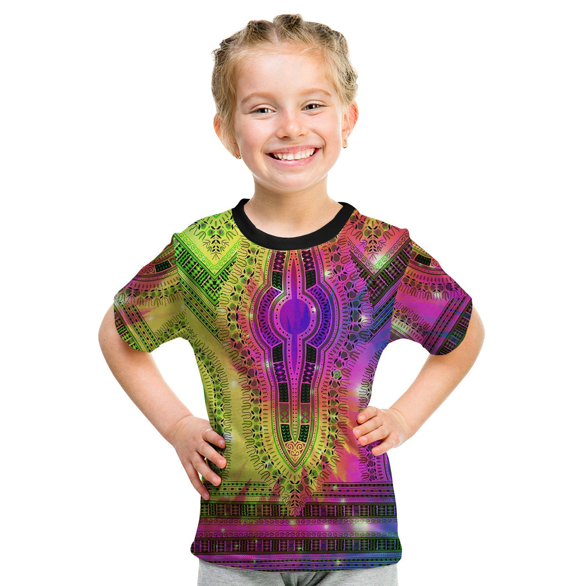 (Custom Text and Number) Africa Tie Dye T Shirt KID Special Dashiki Pattern LT13 - Wonder Print Shop