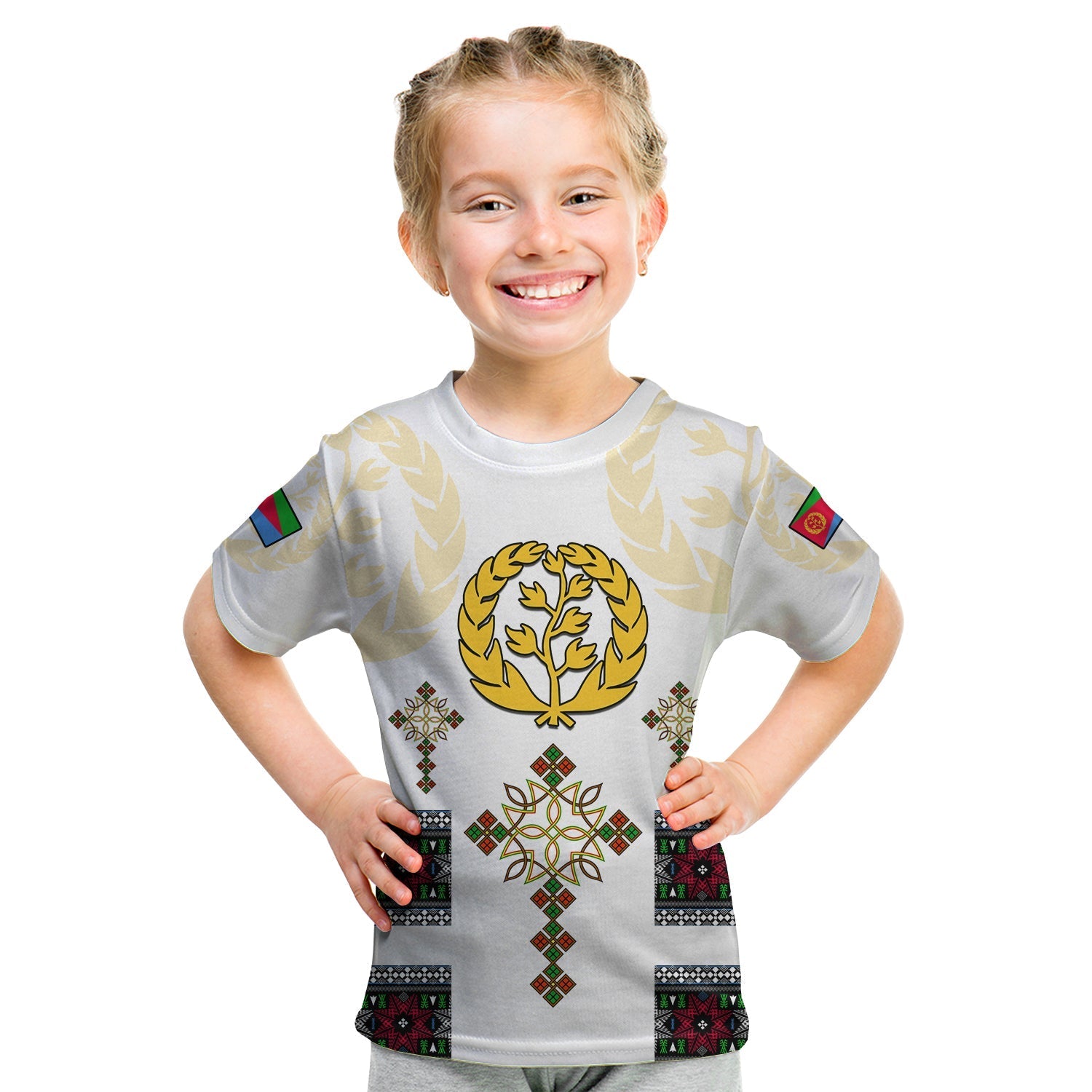 Eritrea Cross T Shirt KID Independence Day Proud Eritrean LT13 - Wonder Print Shop