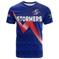 Custom Stormers South Africa Rugby T Shirt We Are The Champions URC African Pattern - Wonder Print Shop